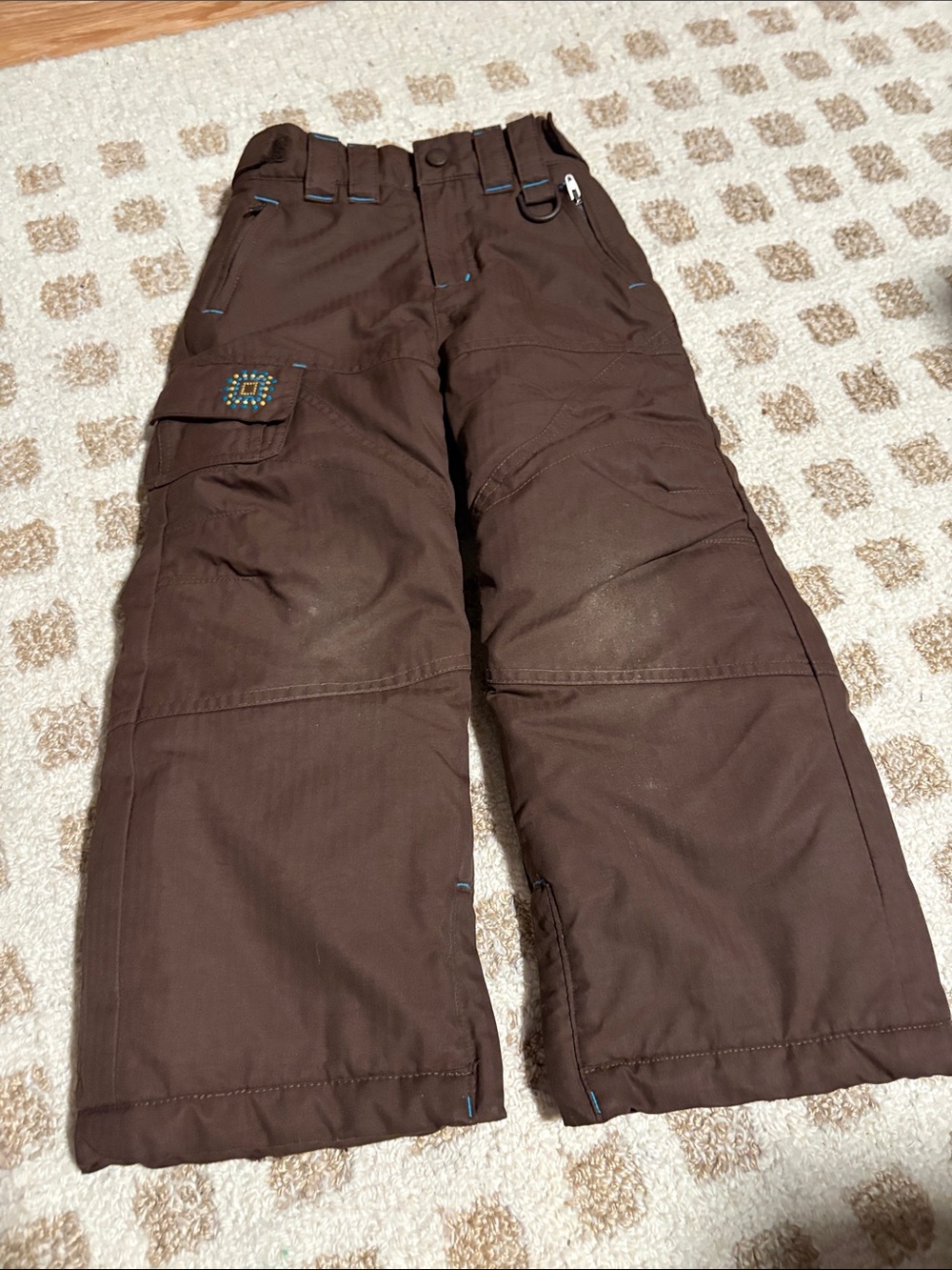 L.L. Bean Brown Kids Snow Pants with Green Label